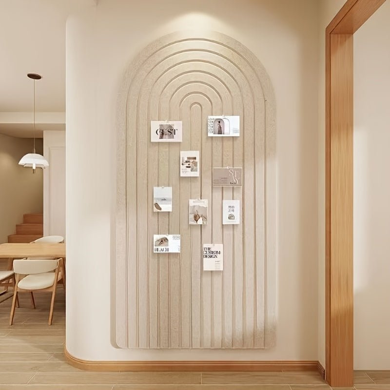 Prikbord Wanddecoratie met Boogvorm en Geribbeld Viltoppervlak