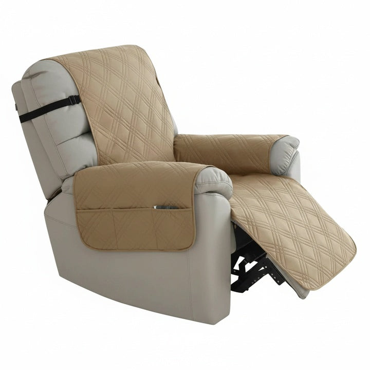 Relaxfauteuil Hoes Gewatteerd met Elastische Banden en Zijvak