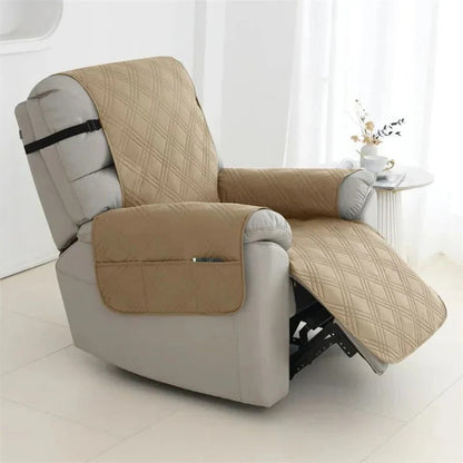 Relaxfauteuil Hoes Gewatteerd met Elastische Banden en Zijvak