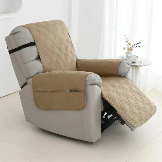 Relaxfauteuil Hoes Gewatteerd met Elastische Banden en Zijvak