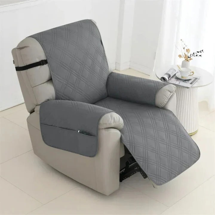 Relaxfauteuil Hoes Gewatteerd met Elastische Banden en Zijvak