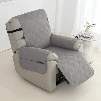 Relaxfauteuil Hoes Gewatteerd met Elastische Banden en Zijvak