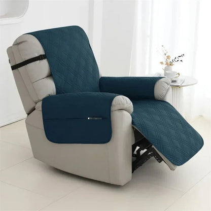 Relaxfauteuil Hoes Gewatteerd met Elastische Banden en Zijvak