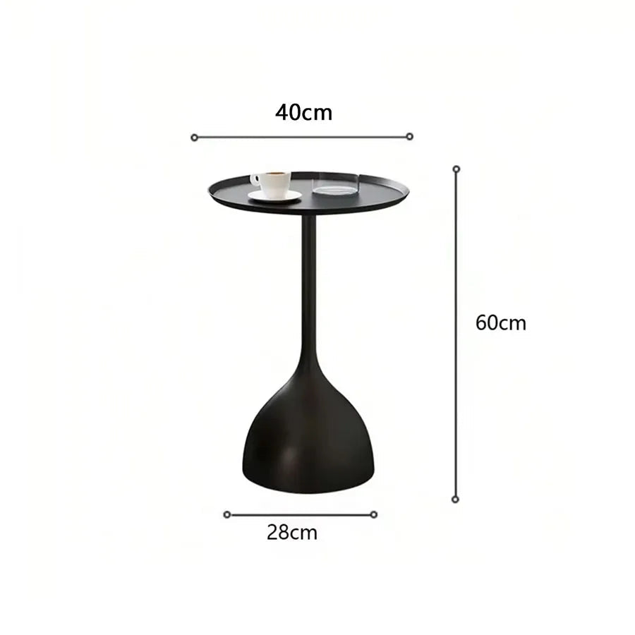 Ronde Bijzettafel Minimalistisch met Trompetvormige Voet en Rond Tafelblad