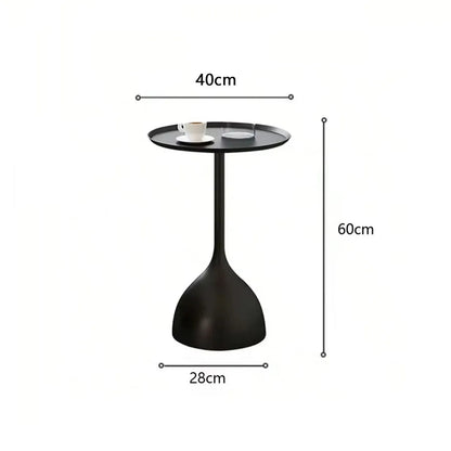 Ronde Bijzettafel Minimalistisch met Trompetvormige Voet en Rond Tafelblad