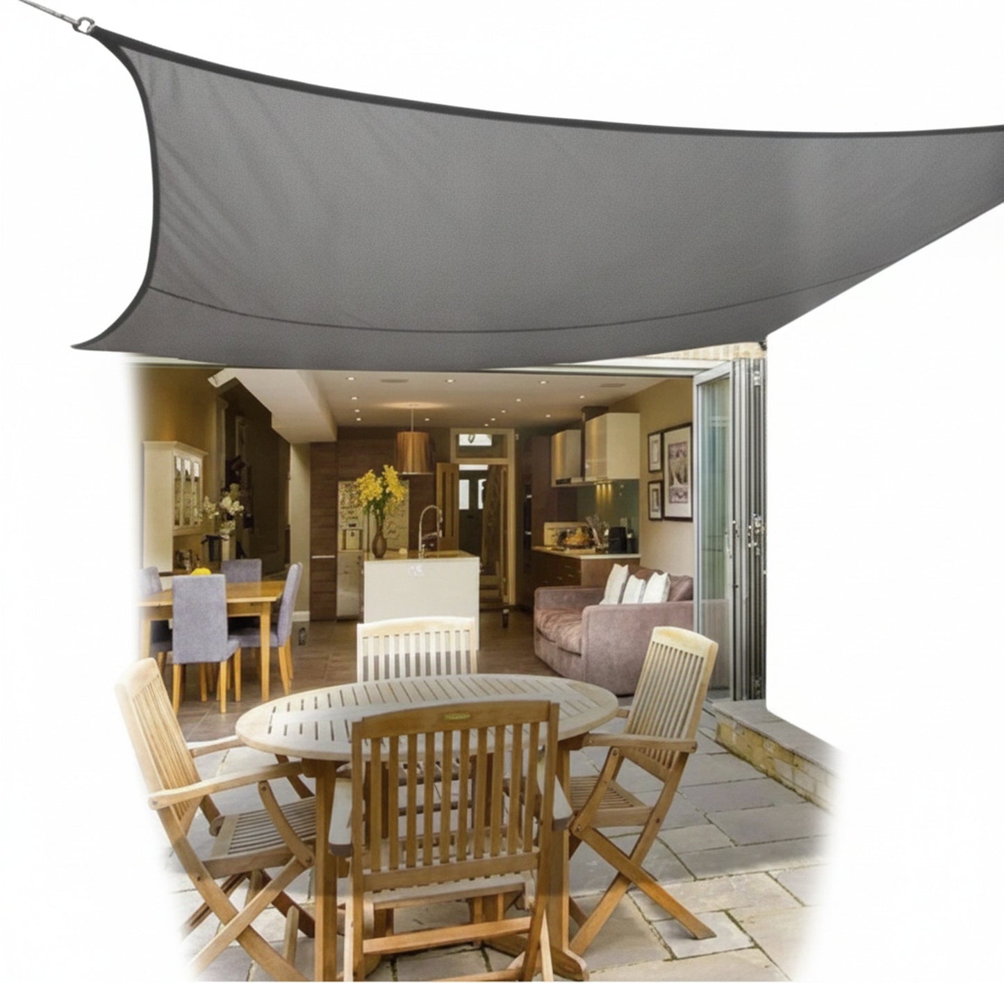 Schaduwdoek voor Tuin en Terras met Bevestigingsset en UV-bescherming