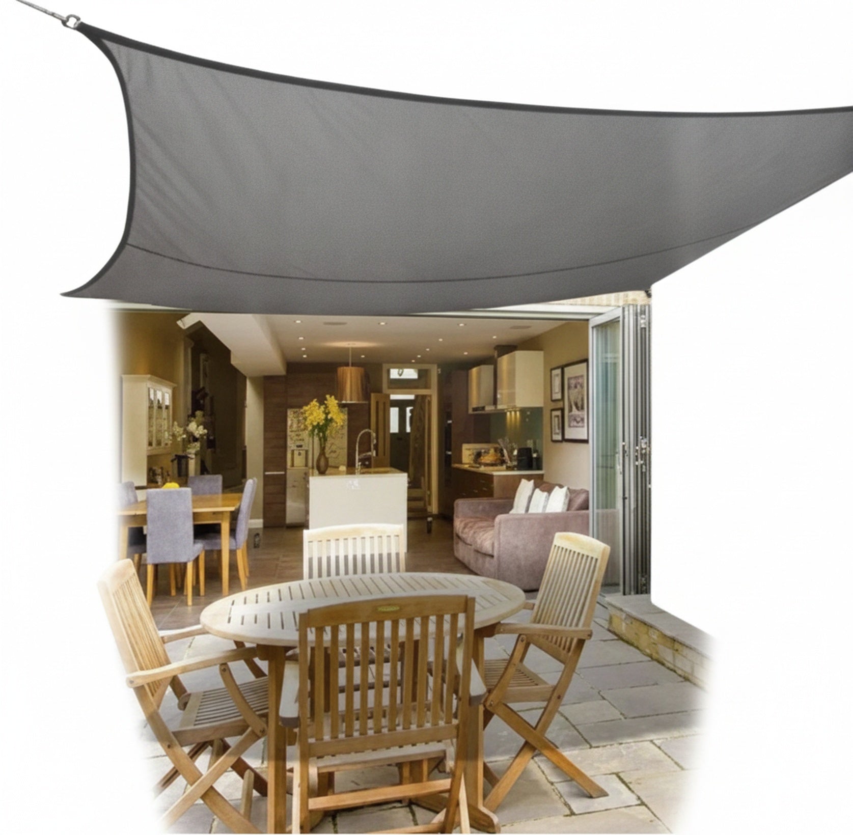 Schaduwdoek voor Tuin en Terras met Bevestigingsset en UV-bescherming