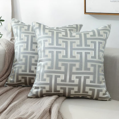 Sierkussenhoes met Geometrisch Jacquard Patroon en Verborgen Rits