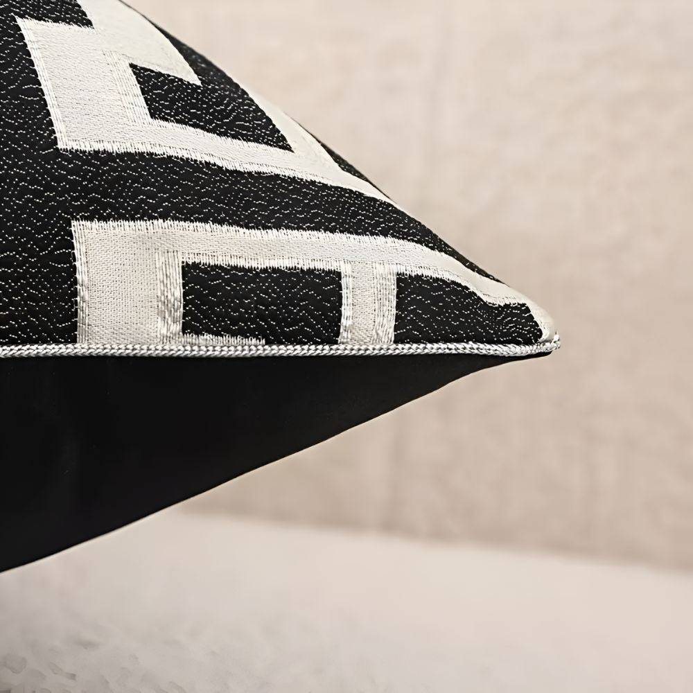 Sierkussenhoes met Geometrisch Jacquard Patroon en Verborgen Rits