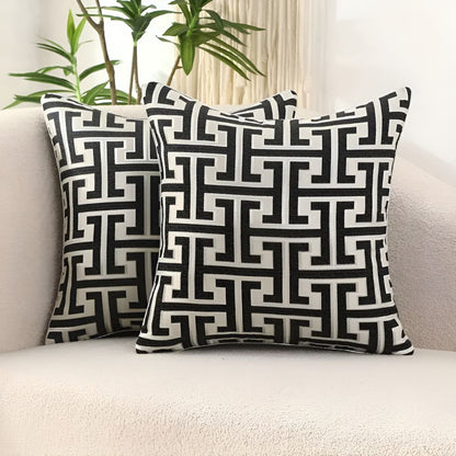 Sierkussenhoes met Geometrisch Jacquard Patroon en Verborgen Rits