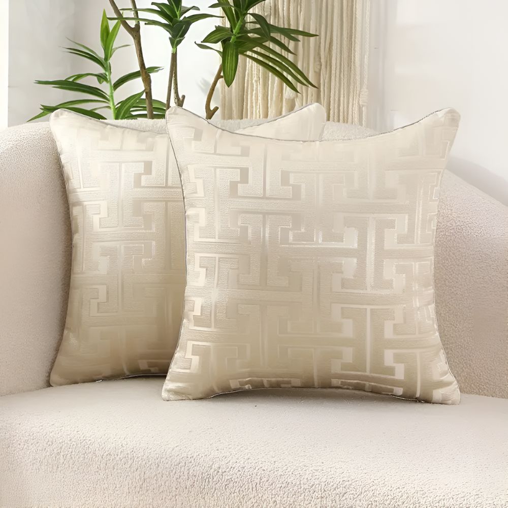 Sierkussenhoes met Geometrisch Jacquard Patroon en Verborgen Rits