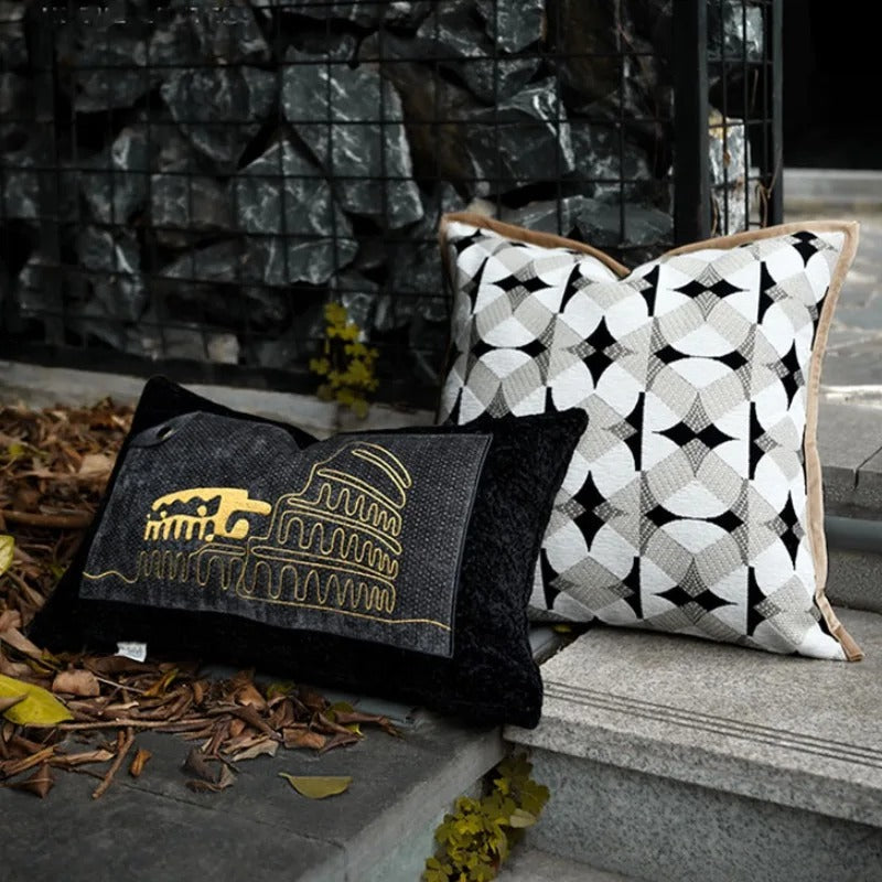 Sierkussenhoes met Geometrisch Patroon en Geweven Design