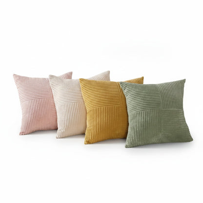Sierkussenhoes met Geribbeld Patchwork Design en Verborgen Rits