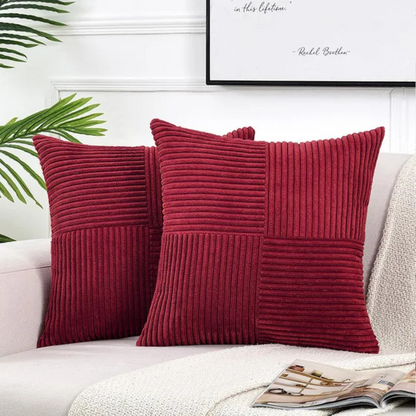 Sierkussenhoes met Geribbeld Patchwork Design en Verborgen Rits