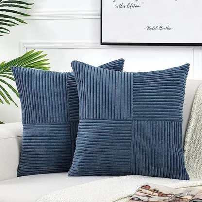 Sierkussenhoes met Geribbeld Patchwork Design en Verborgen Rits
