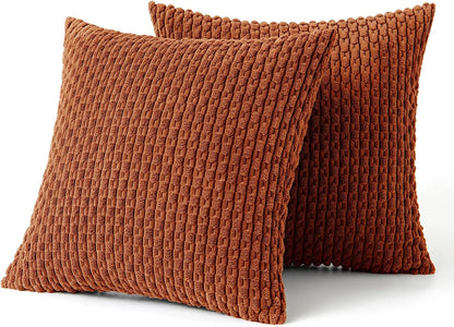 Sierkussenhoes met Ribstructuur en Rits voor Bank of Bed