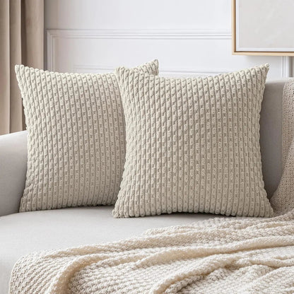 Sierkussenhoes met Ribstructuur en Rits voor Bank of Bed ##POS:9##