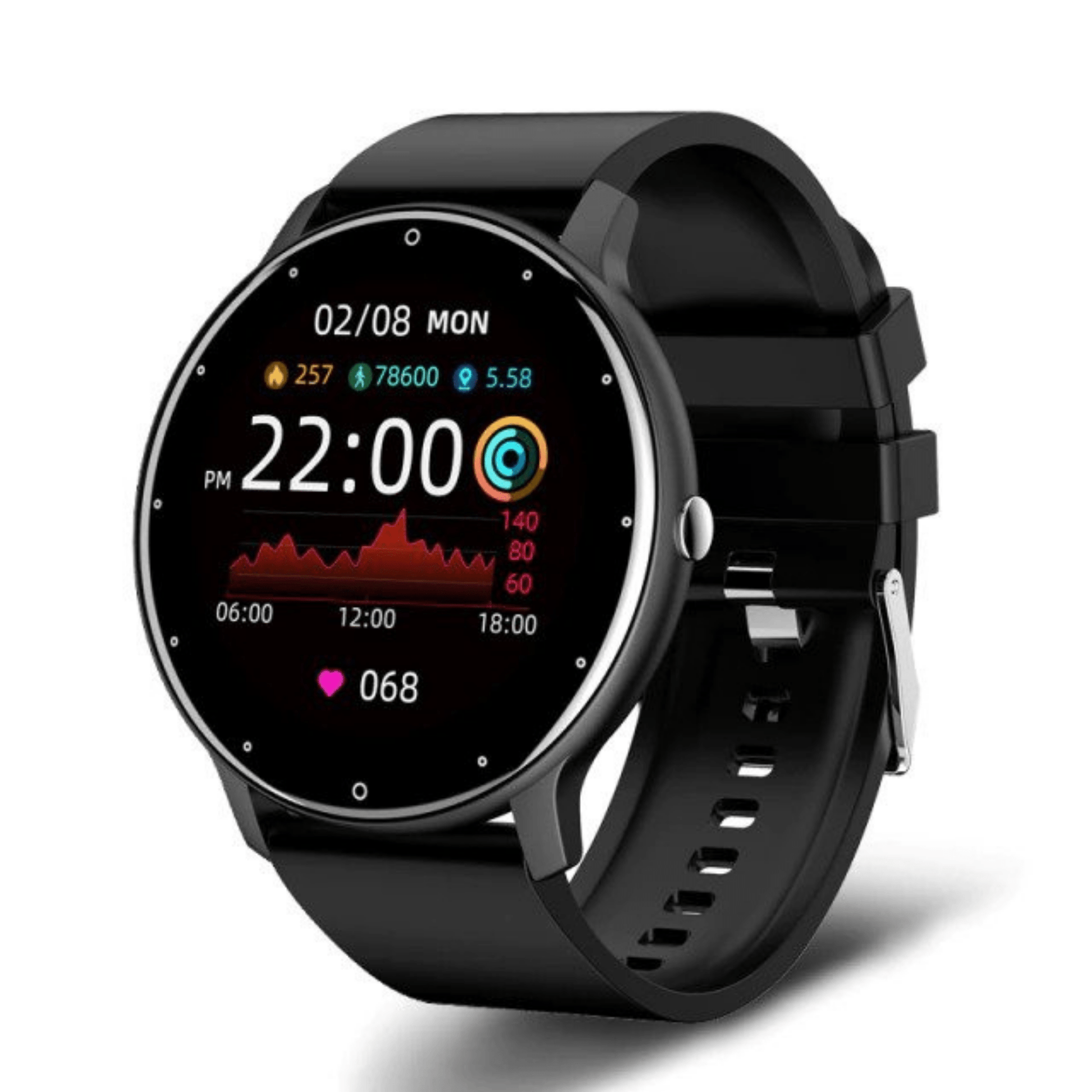Smartwatch met Hartslagmeter Stappenteller en Bluetooth Belfunctie IP68
