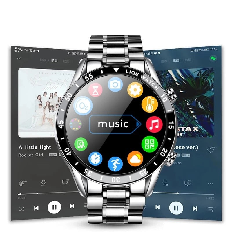 Smartwatch Rond Scherm met Bluetooth Bellen Hartslagmeter en Slaapmonitor