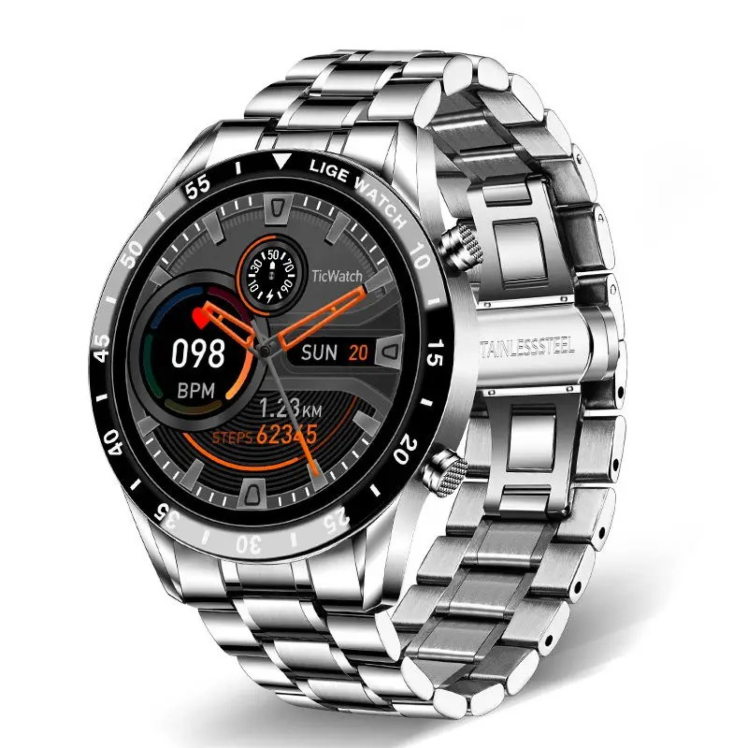 Smartwatch Rond Scherm met Bluetooth Bellen Hartslagmeter en Slaapmonitor