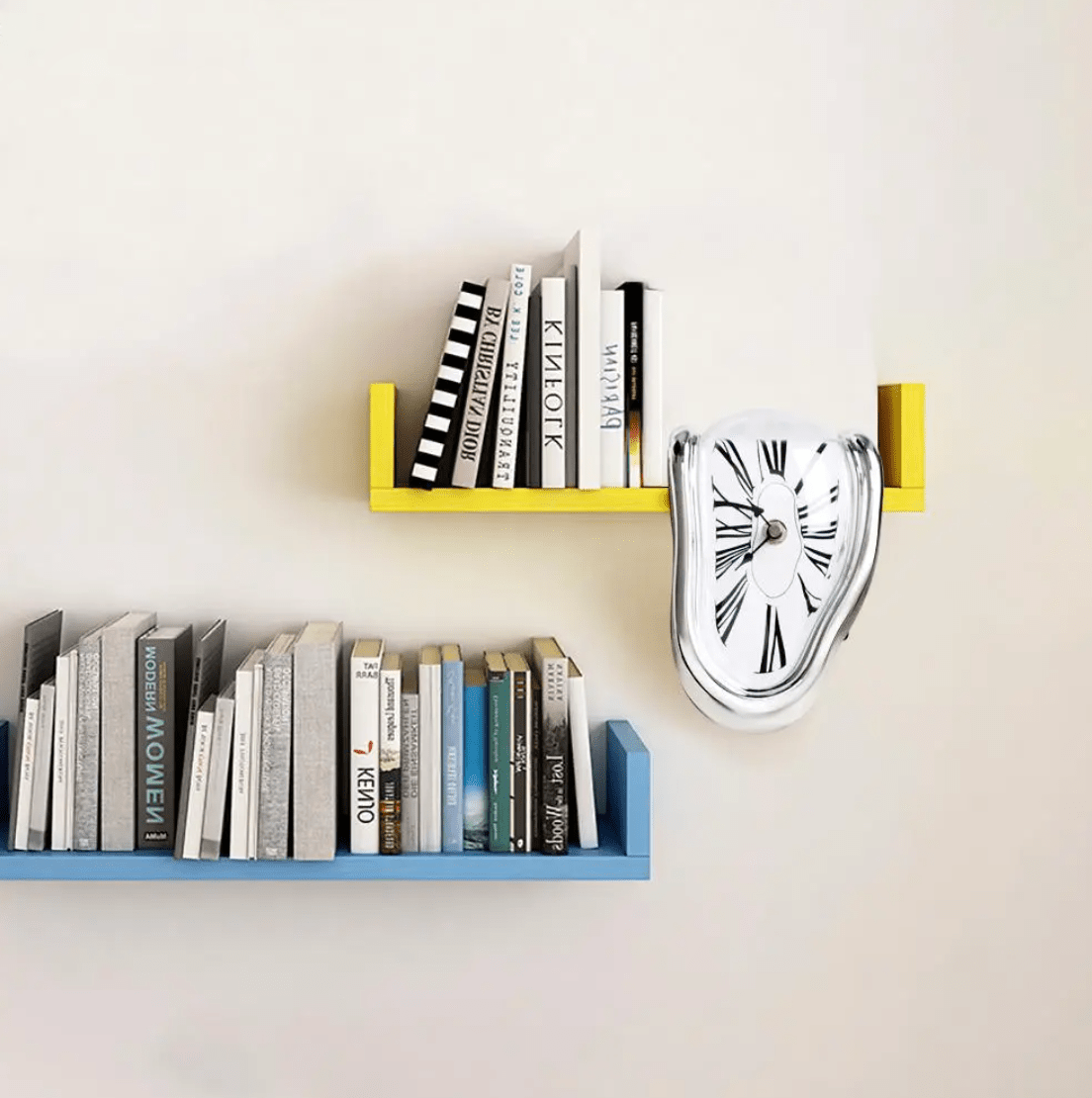 Smeltende Klok Surrealistische Decoratie met Romeinse Cijfers en Batterijwerking