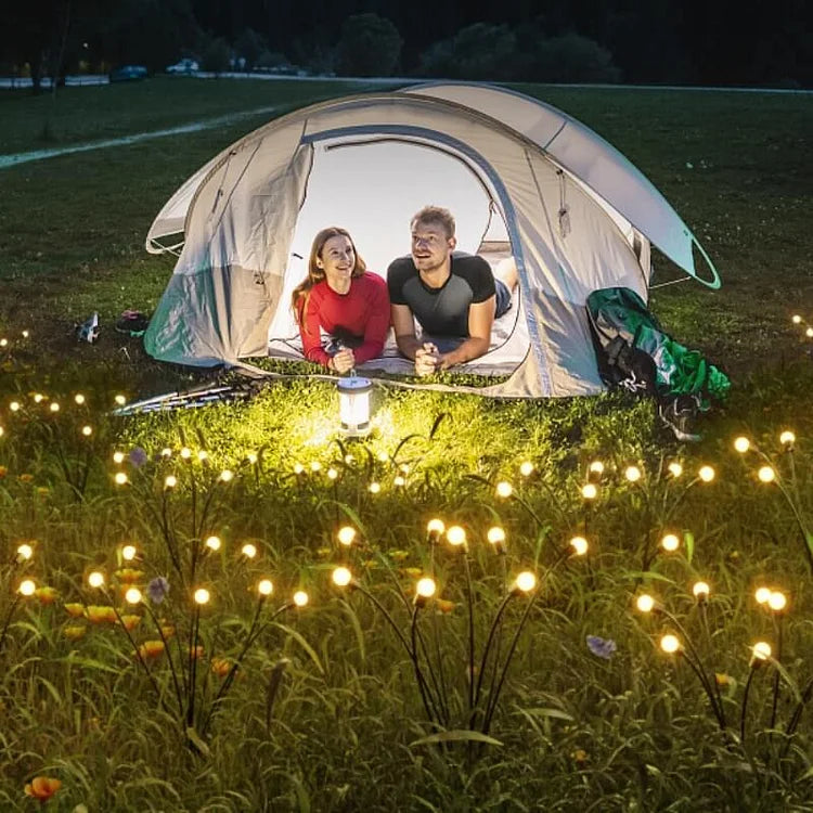 Solar Tuinlamp Vuurvliegjes met LED Lichtbollen op Buigzame Stelen
