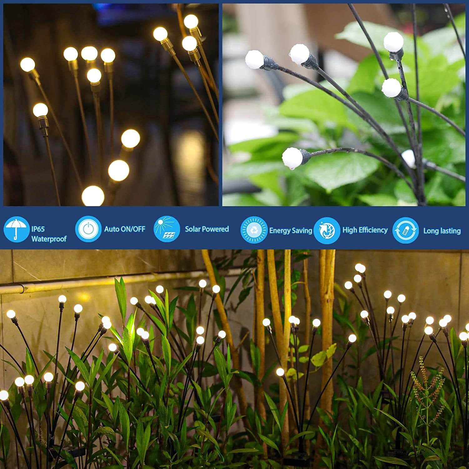 Solar Tuinprikker met LED Ballen en Flexibele Stelen voor Buiten