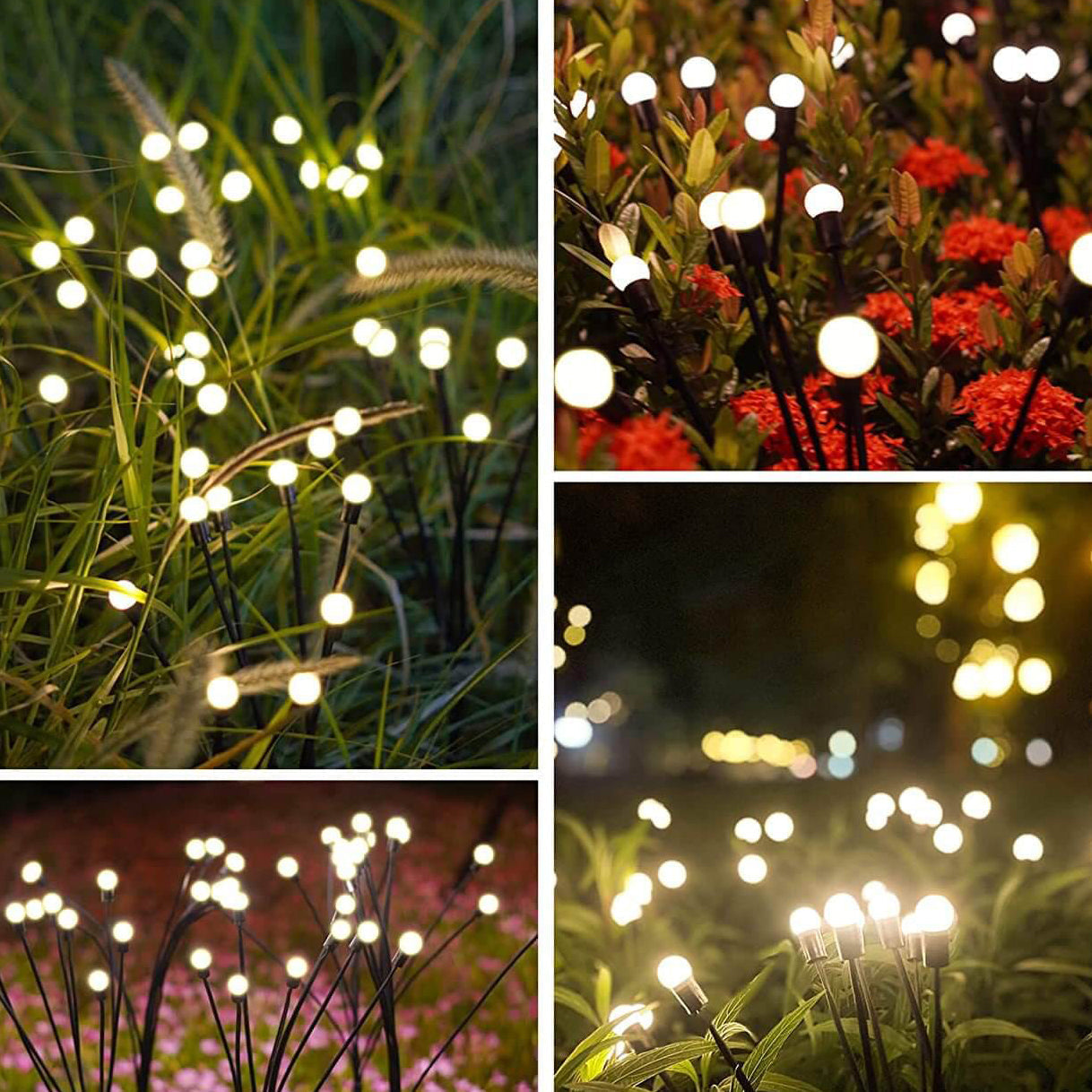 Solar Tuinprikker met LED Ballen en Flexibele Stelen voor Buiten