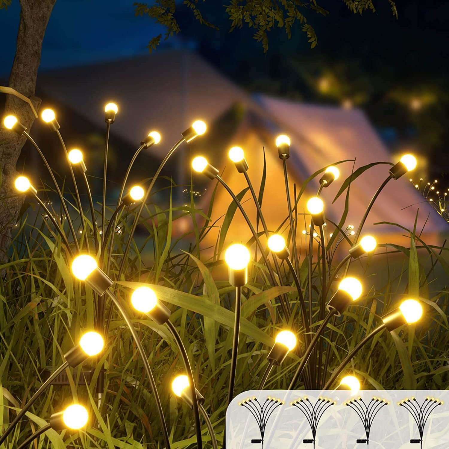 Solar Tuinprikker met LED Ballen en Flexibele Stelen voor Buiten