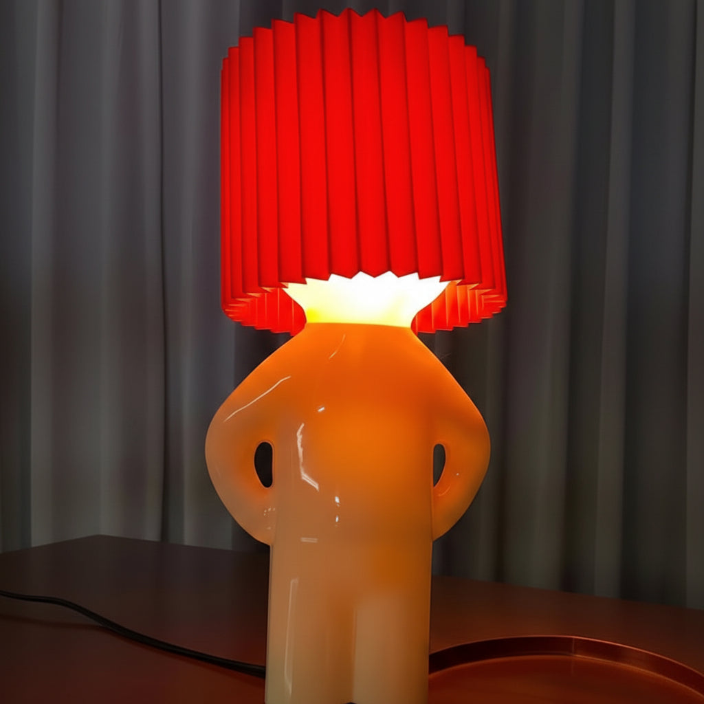 Tafellamp Figuur met Geplooide Kap en LED Verlichting