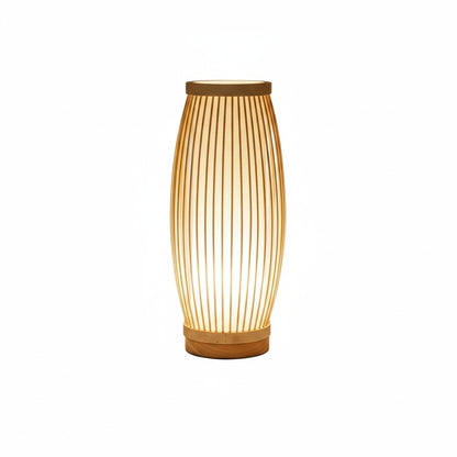 Tafellamp Japandi Stijl met Bamboe en Hout Kap