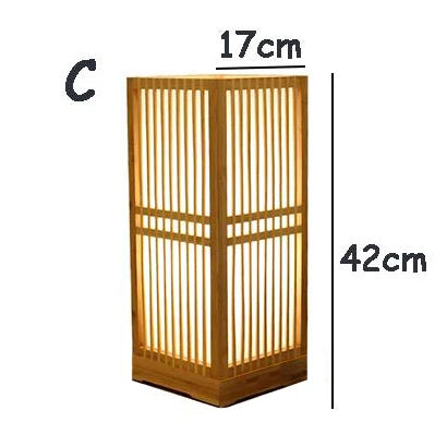 Tafellamp Japandi Stijl met Bamboe en Hout Kap