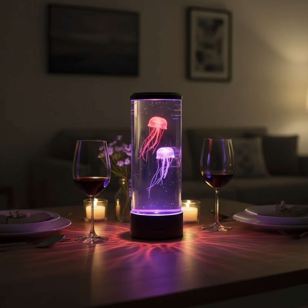 Tafellamp Kwallen met LED Verlichting en 7 Kleuren