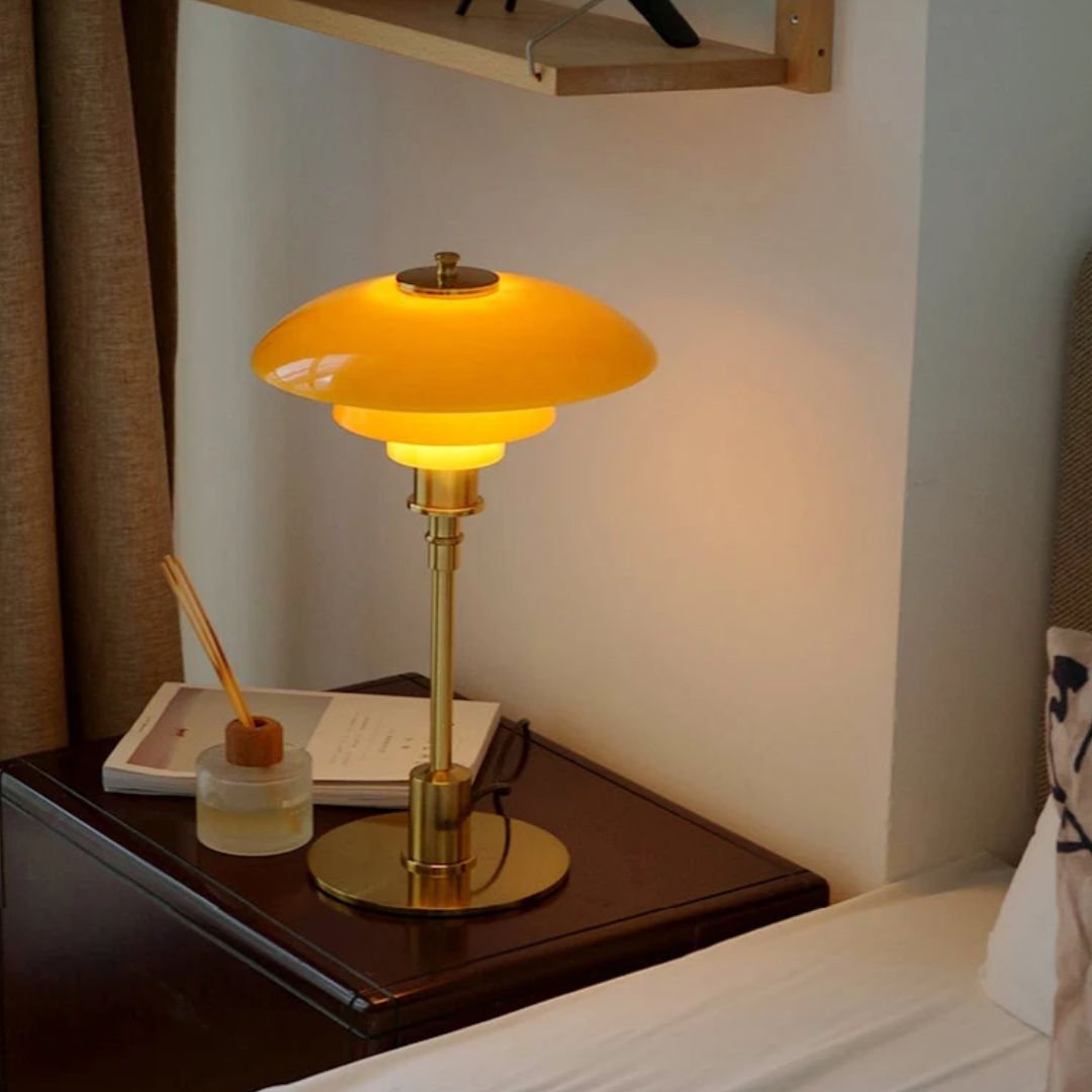Tafellamp LED Scandinavisch Glazen Bol met Ronde Voet