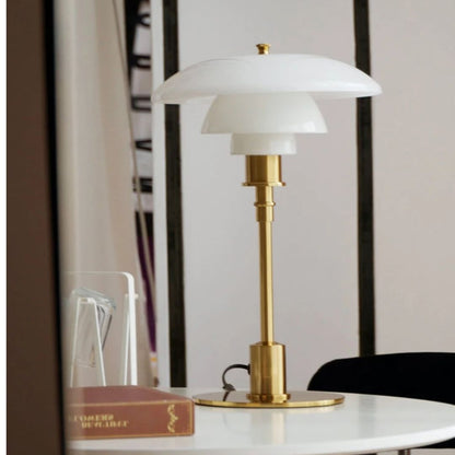 Tafellamp LED Scandinavisch Glazen Bol met Ronde Voet