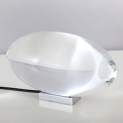 Tafellamp Minimalistisch met Ovale Kristallen Kap en Geïntegreerde LED