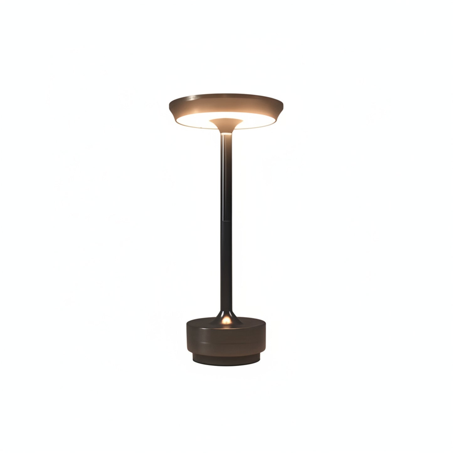 Tafellamp Modern Draadloos met Schijfkap en Metalen Voet Dimbaar