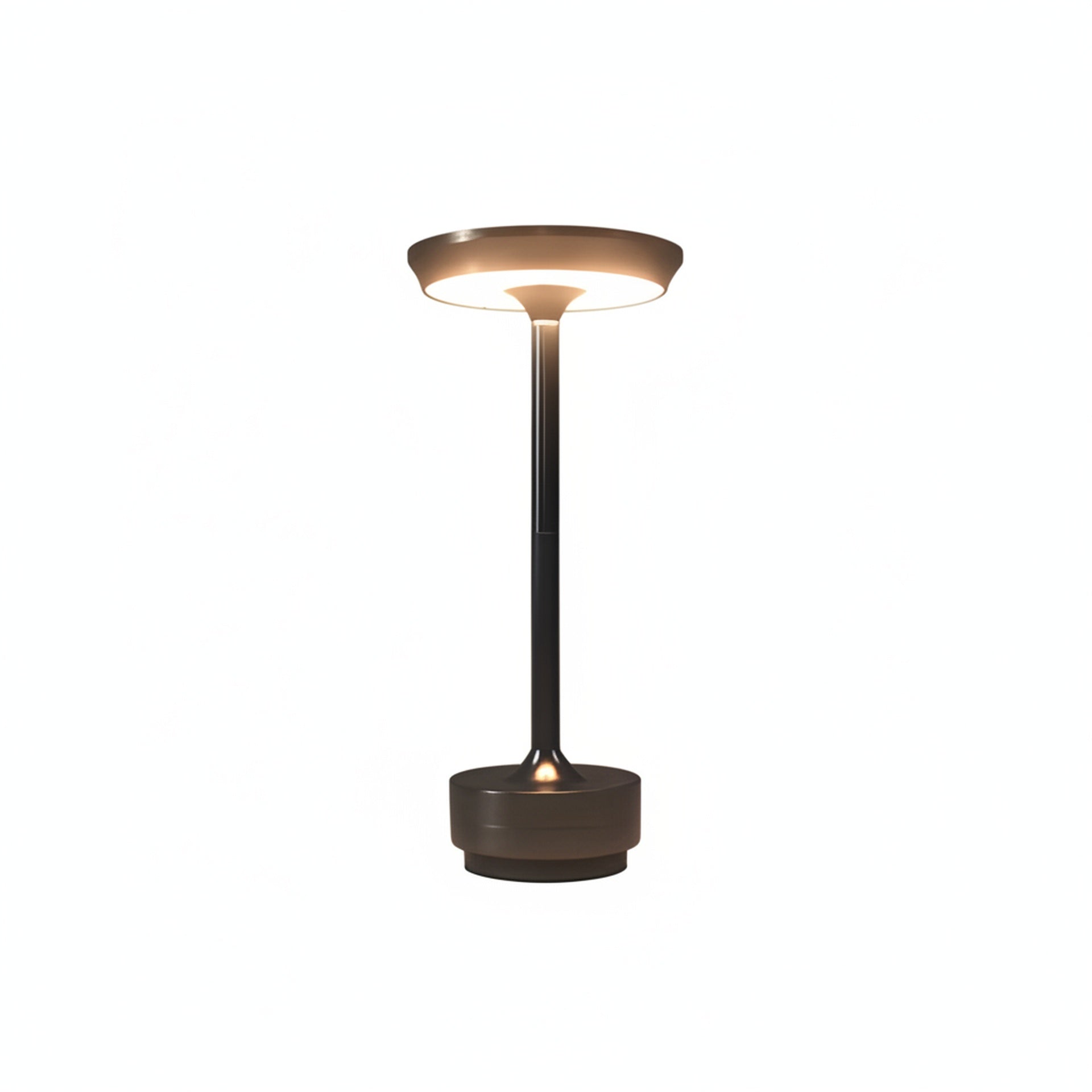 Tafellamp Modern Draadloos met Schijfkap en Metalen Voet Dimbaar