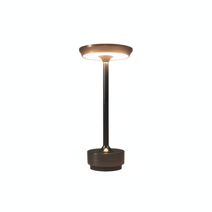 Tafellamp Modern Draadloos met Schijfkap en Metalen Voet Dimbaar