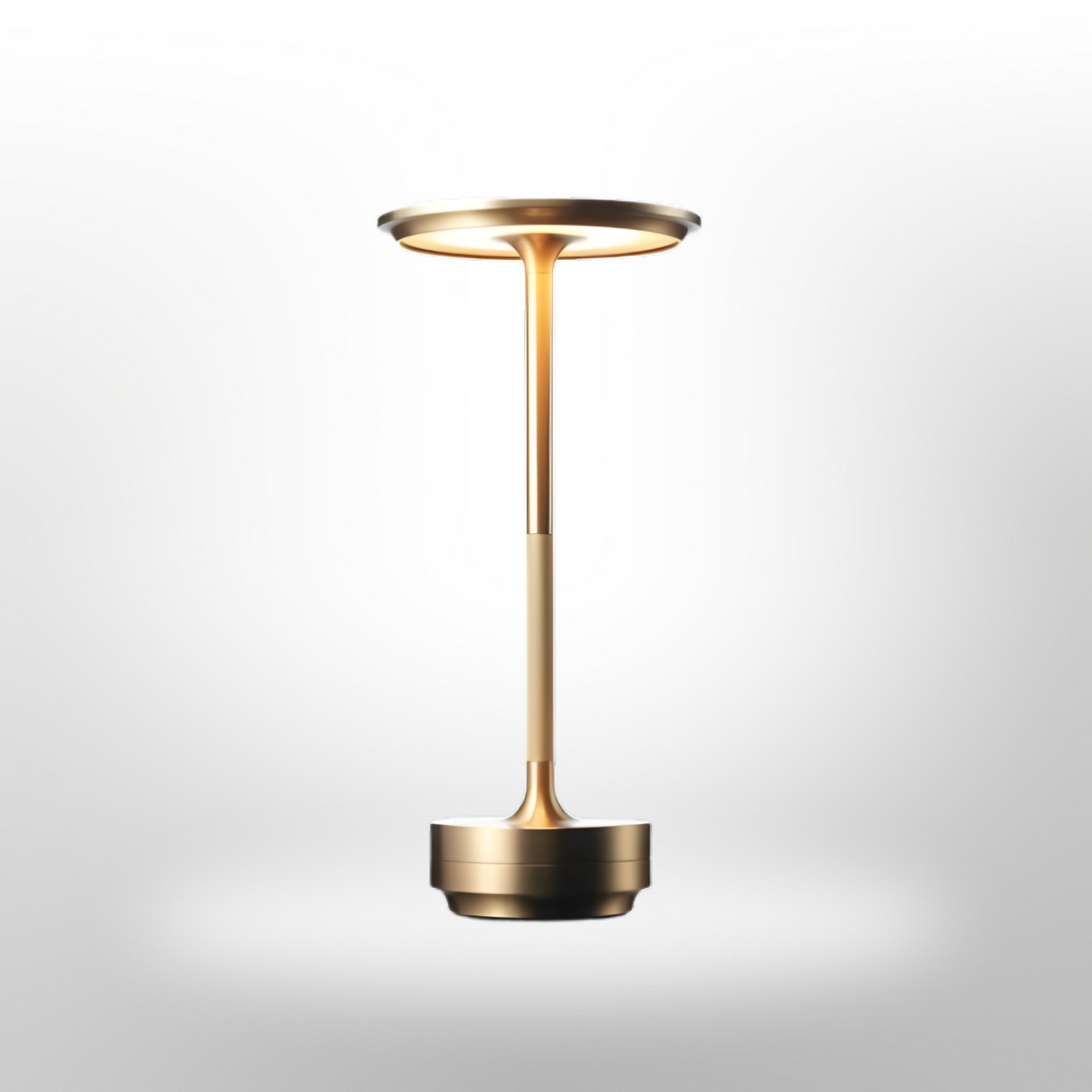 Tafellamp Modern Draadloos met Schijfkap en Metalen Voet Dimbaar