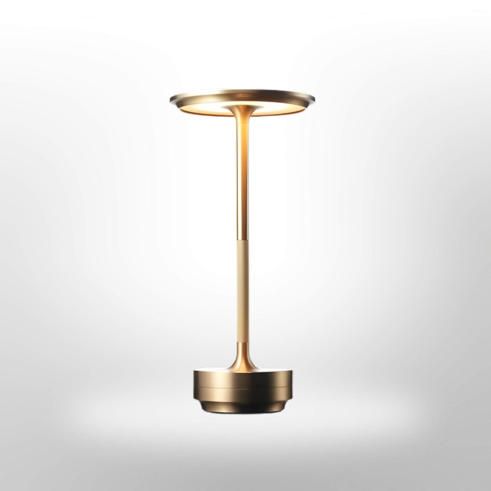 Tafellamp Modern Draadloos met Schijfkap en Metalen Voet Dimbaar