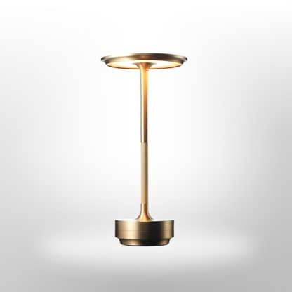 Tafellamp Modern Draadloos met Schijfkap en Metalen Voet Dimbaar