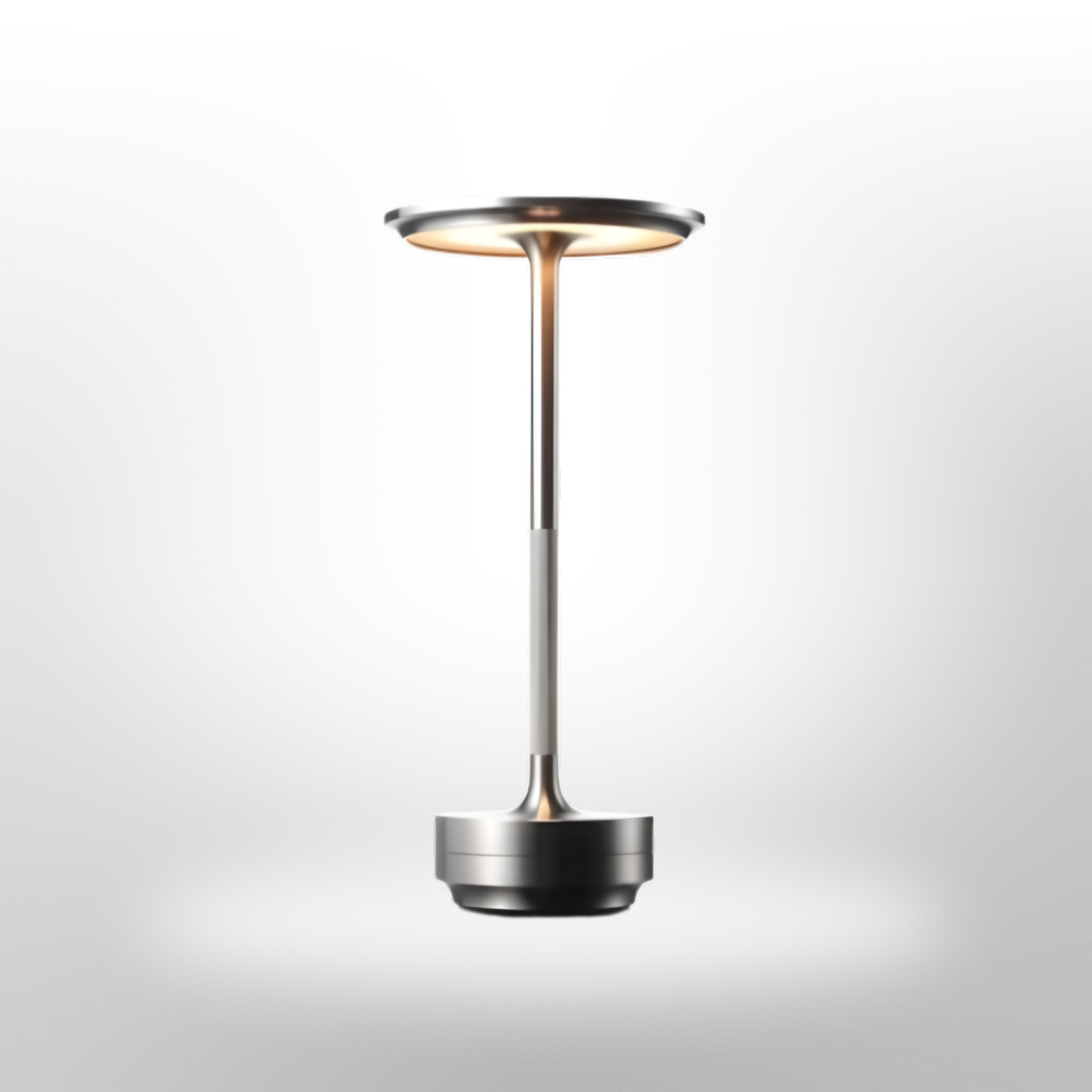 Tafellamp Modern Draadloos met Schijfkap en Metalen Voet Dimbaar