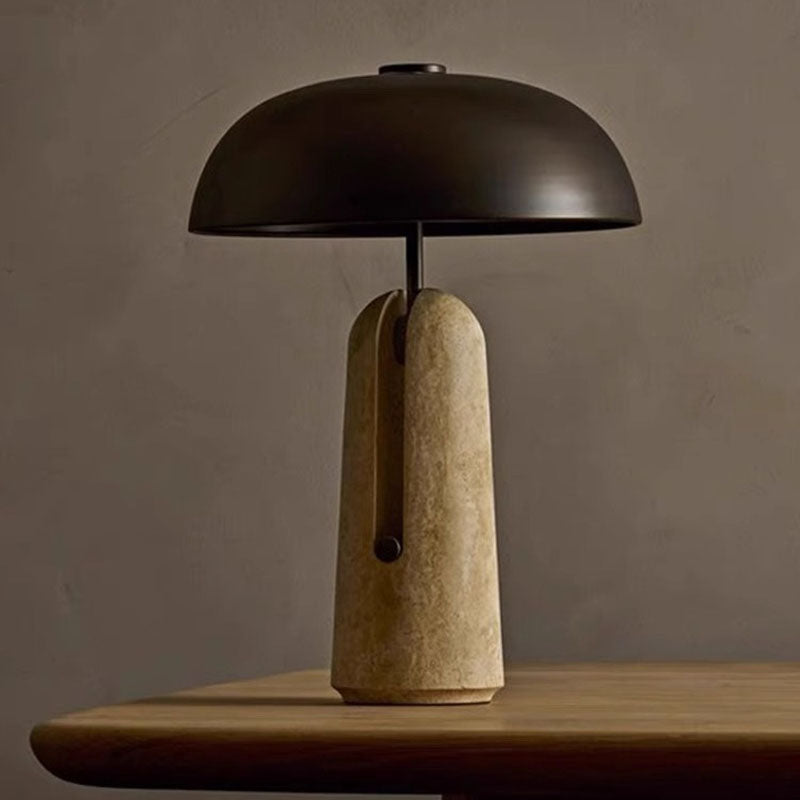 Tafellamp Modern met Paddenstoelvorm en Stenen Voet ##POS:7##