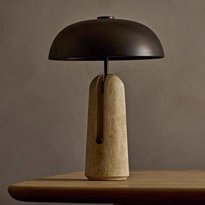 Tafellamp Modern met Paddenstoelvorm en Stenen Voet ##POS:7##