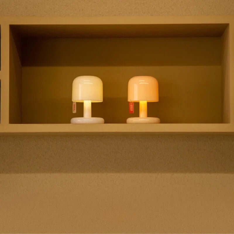 Tafellamp Retro Draadloos Oplaadbaar met Paddenstoel Design en Warm LED Licht