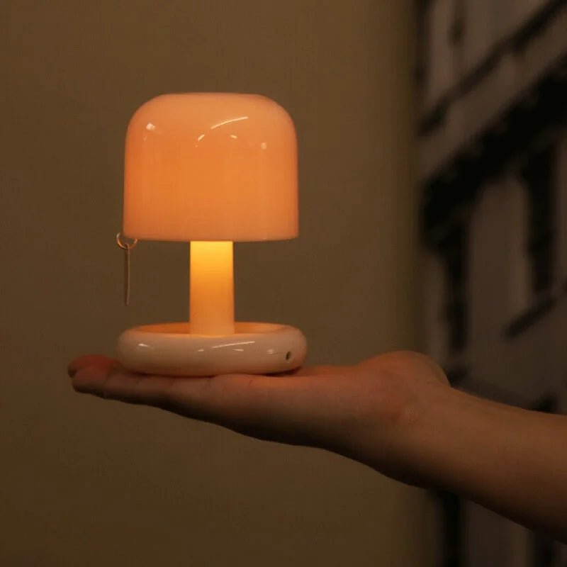 Tafellamp Retro Draadloos Oplaadbaar met Paddenstoel Design en Warm LED Licht