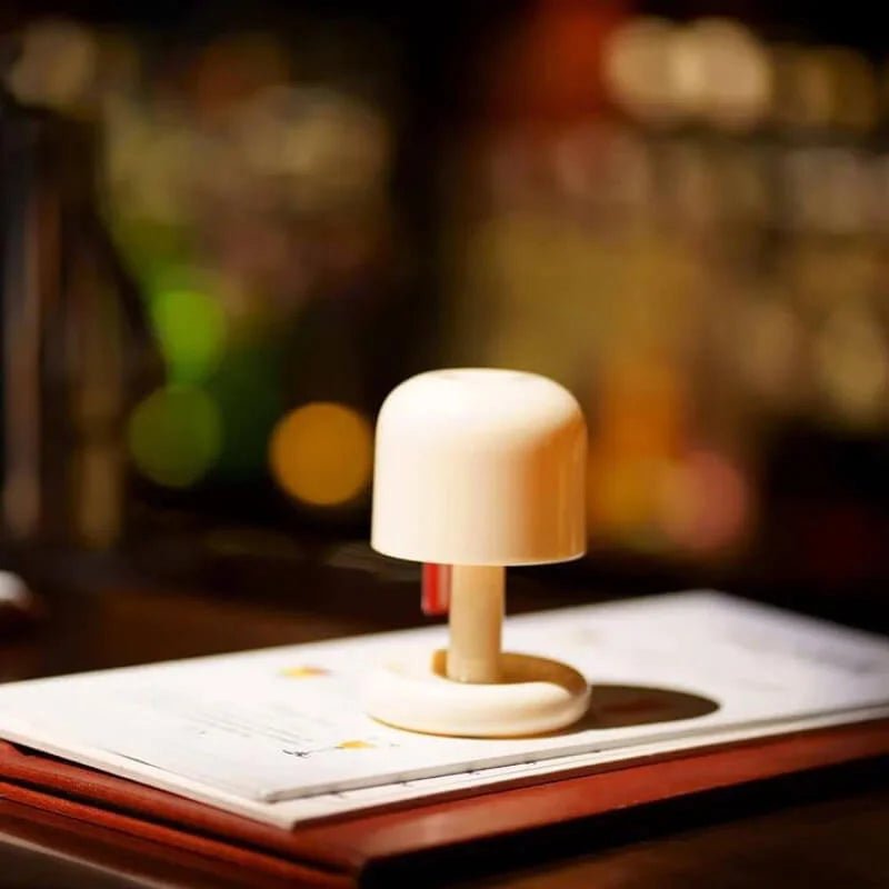 Tafellamp Retro Draadloos Oplaadbaar met Paddenstoel Design en Warm LED Licht