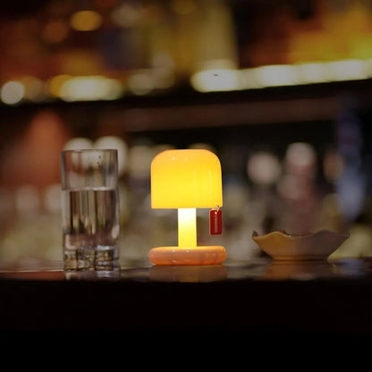 Tafellamp Retro Draadloos Oplaadbaar met Paddenstoel Design en Warm LED Licht