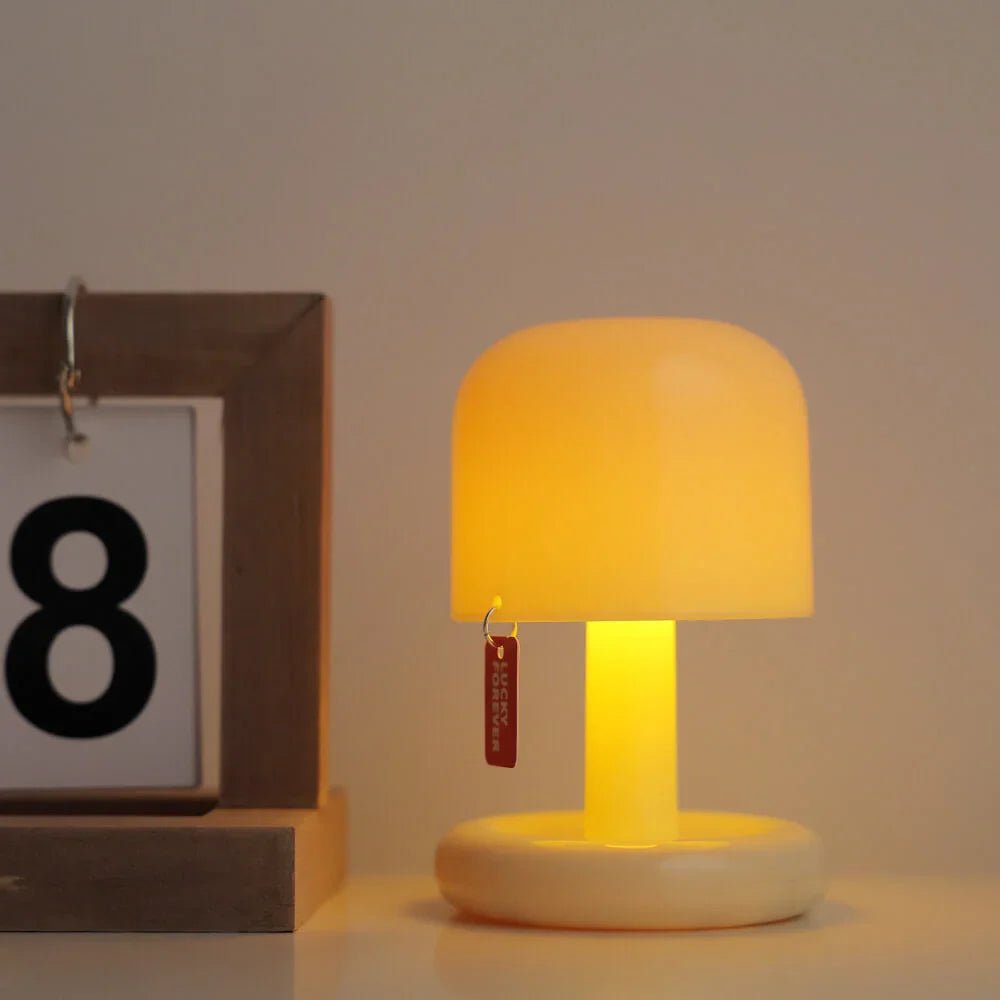 Tafellamp Retro Draadloos Oplaadbaar met Paddenstoel Design en Warm LED Licht